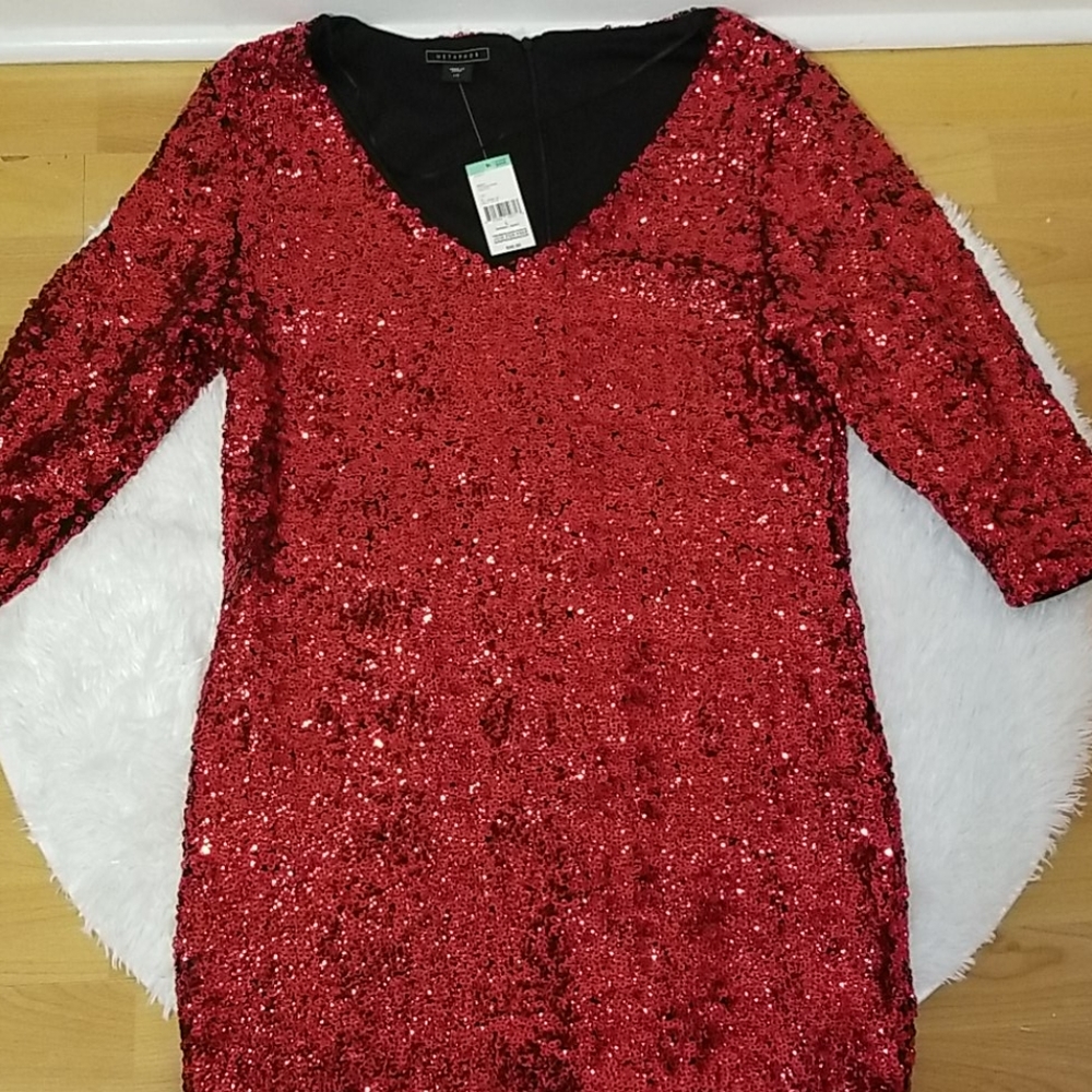 💄👠Red Sequin Bodycon Dress 🌹🍓